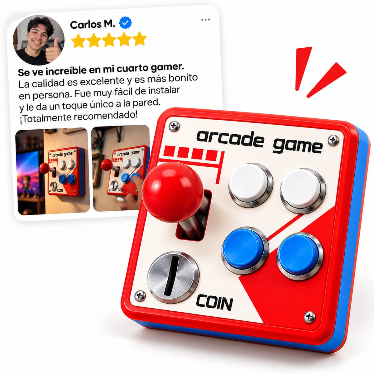 RetroSwitch™ – Interruptor de Luz Arcade con Joystick